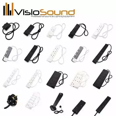 £14.49 • Buy Extension Lead Multi Plug Mains Cables 1 2 3 4 6 8 10 Gang UK Plug Black & White