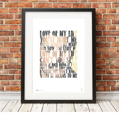 ❤ QUEEN ❤ Love Of My Life - A Song Lyrics Poster Art Limited Edition Print • £9.99