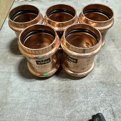 Lot Of 5 1-1/2  Viega  Streamline Mueller Press NO Stop Coupling CxC Copper • $50