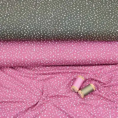 Little Dots And Spots Cotton Jersey Stretch Knit Pattern Spandex OEKO-TEX Fabric • £0.99
