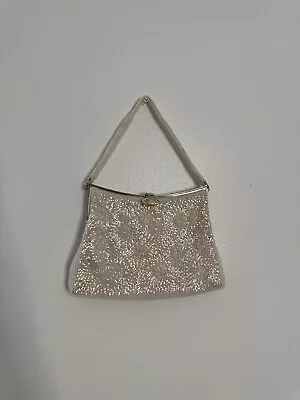 Vintage Bag White Beaded Evening Purse Made In Japan • $3.99