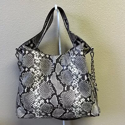 Michael Kors Devon Python Embossed Large Handbag Shoulder Tote Bag Purse • $194.99