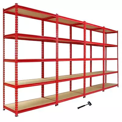 4 Garage Shelves Shelving 5 Tier Unit Racking Boltless Heavy Duty Storage Shelf • £219.99