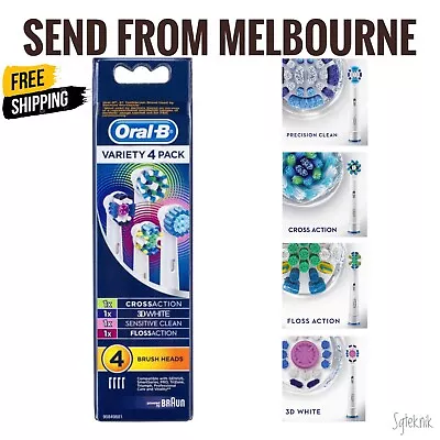 Genuine Braun Oral-B Power Electric Toothbrush Refill 4 Pack Variety Brush Heads • $34.95