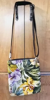 Maurizio Taiuti Made In Italy Island Floral Print Leather Crossbody Handbag Bag  • $25