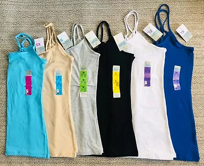 PRIMARK WOMENS LADIES PLAIN STRETCH CAMI VEST TOP STRAP GIRLS SIZE 4-24 New Tops • £5.49