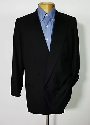 Vintage E. Zegna Double Breasted Peak Lapel 46R Coat Blazer Tuxedo Jacket • $269.95