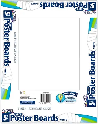 $17.64 • Buy Artskills 11  X 14  Poster Board School And Craft Supplies, 5-Pack, White