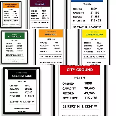 £8.99 • Buy Football Ground Monopoly Unframed Poster Print Wall Art Gift Football Casual
