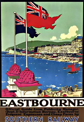 Art Ad Southern Railway Eastbourne Train Rail Travel  Poster Print • £8.99