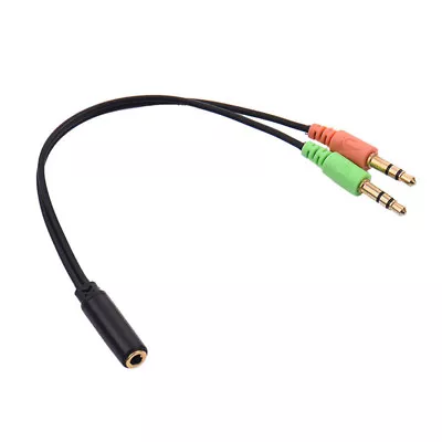 3.5mm AUX Audio Mic Splitter Cable Headphone Adapter 2 Male To 1 Female • $3.45