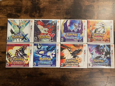 $300 • Buy Pokémon X Y Alpha Sapphire Omega Ruby Sun Moon Ultra Nintendo 3DS 8 Game Bundle