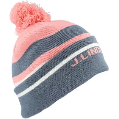 J. Lindeberg Stripe Beanie Cap Hat Strawberry Ice NEW NWT GMAC07800 Ski Golf • $34.99