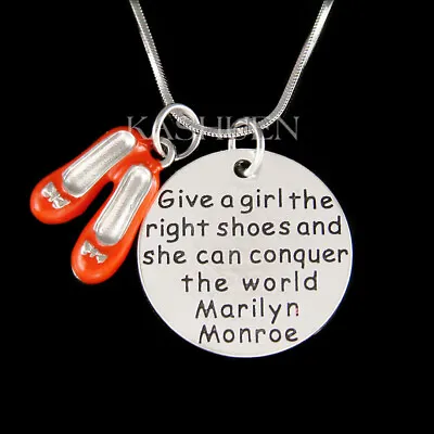 ~Wizard Of Oz Dorothy Red Slippers~ Marilyn Monroe Inspirational Charm Necklace • $54