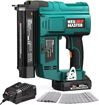 NEU MASTER Nail Gun Battery Powered 18 Gauge 2 In 1 Cordless Brad Nailer/Staple • $139.99