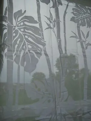 Hawaiian Tropical  Sheer Panel Window Treatment Curtain Drape Floral White • $26.98