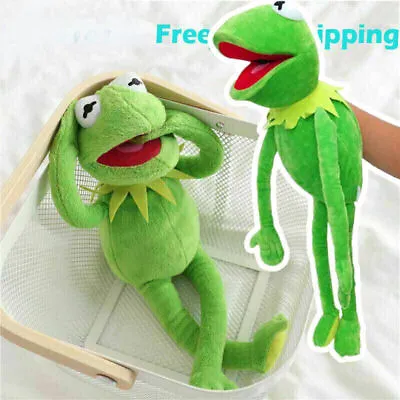 60CM The Muppet Show Kermit Frog Puppets Plush Hand Puppet Toy Stuffed Doll Gift • £11.29