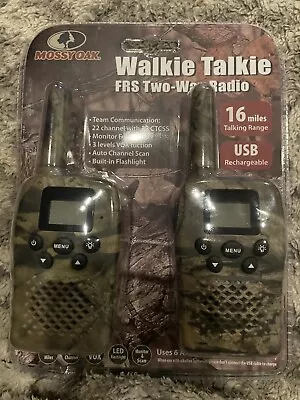 Mossy Oak Camo Handheld 2-Way Walkie Talkie Radios MXT18 USB Rechargeable LED Fl • $30