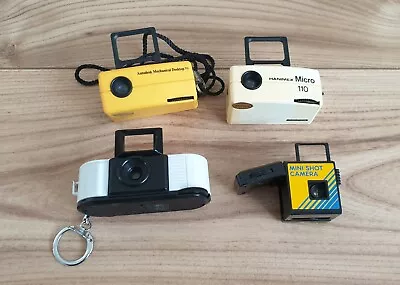 4x Retro Vintage Collectable Micro 110 Miniature Novelty Cameras • £20