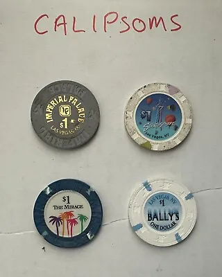 4 Mixed Las Vegas Ultra Rare Casino Chips • £19.99