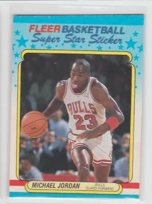1988-89 Fleer Stickers Michael Jordan Super Star Sticker #7 Chicago Bulls Miscut • $12.71