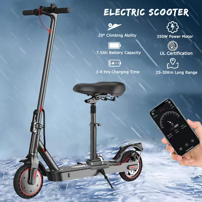 Adult Foldable Electric Scooter 30Km Long Range 350W Motor Fast Speed With Seat • $75.99
