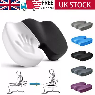 Cushion Seat Pillow Coccyx Orthopaedic Back Pain Relief Memory Foam Office Chair • £13.19