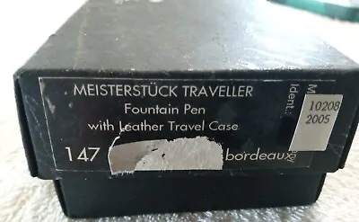 Montblanc Meisterstück 147 Traveller Fountain Pen Leather Case Cartridges  • $499