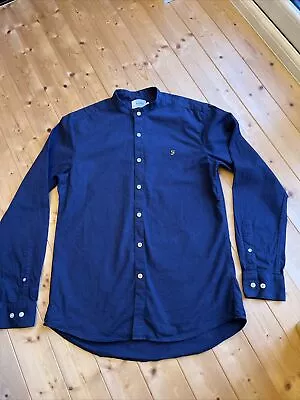 Farah Navy Shirt Slim Fit Medium • £4