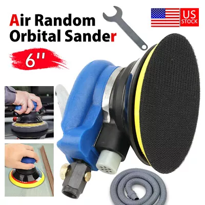 6'' Air Body Random Orbital Palm Sander DA Buffing Sanding W/ 7 Discs 150mm Auto • $31.99