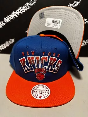 NWT Mitchell & Ness New York Knicks Team Logo Two Toned Snapback Hat Blue Orange • $19.95