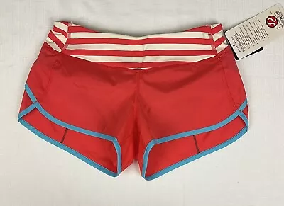 Lululemon Women Run Speed Shorts Redblue Size 4 • $32.38