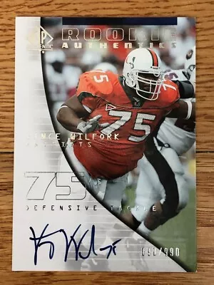 Vince Wilfork 2004 SP Authentic Rookie Card CERTIFIED AUTO #159 - #d 90/990 • $79.95