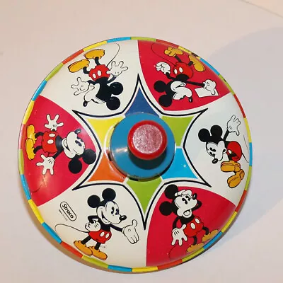 Vintage Tin Litho Spinning Top Mickey Mouse Straco • $14.95