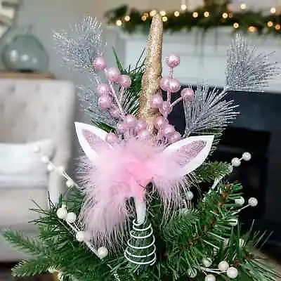 Holiday Time Unicorn Christmas Tree Topper 11 Inch • $9.99