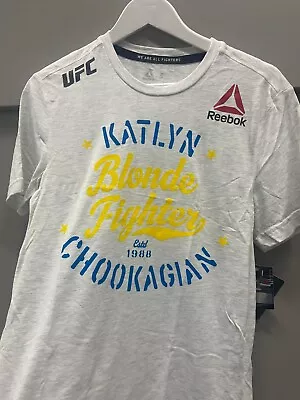 Official UFC Reebok Katlyn Chookagian Fight Night Walk Out T-Shirt  Grey • £26.99