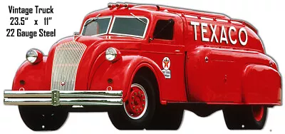 VINTAGE SIGN Vintage Texaco Truck Reproduction Laser Cut Out Sign 11x23.5 • $49.95