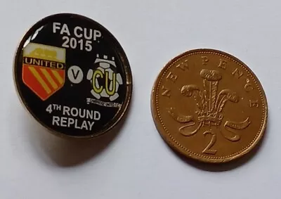 Vintage Man Utd Vs Cambridge Utd Badge Fa Cup 2015 4th Round Replay  (C51) • £3