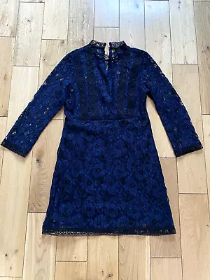 £4 • Buy Zara, L, Navy, Mini, Lace Dress, Long Sleeve
