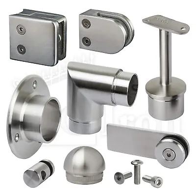 £35.40 • Buy Stainless Steel Handrail Fittings Balustrade Glass Railings Fence Clamps Panels