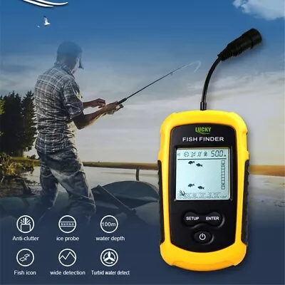 40M/130FT Wireless Sonar Fishing Underwater Echo Sounder  Lake Sea Fishing • £46.51