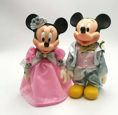 Disney Vintage Classic Mickey Minnie Mouse Wedding Dress Doll Model Figure Toy • $49.99