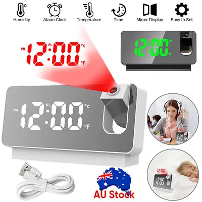 $13.60 • Buy Smart Digital LED Projection Alarm Clock Time Temperature Projector LCD Display