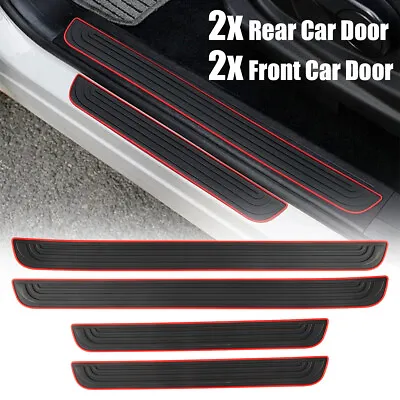 4PCS-Black Rubber Door Scuff Sill Cover Panel Step Protector For Car Accessories • $15.73