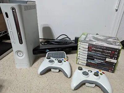 Xbox 360 Core System Bundle (10 Games 120gb HDD 2 OEM Controllers Kinect... • $95