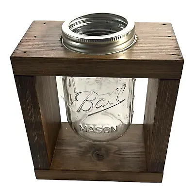 Decorative Wooden 6  X 6.5  Mason Jar Display • $13.59