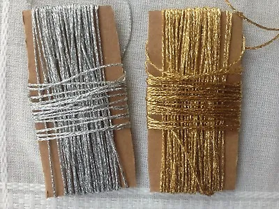  BAKERS TWINE 2mm 2 PLY Solid Gold Or Silver Metallic - Craft String 10/20 M • £2.71