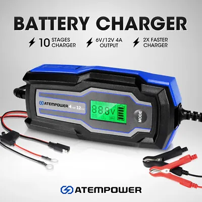 Smart Battery Charger Trickle 4A 6V/12V Automatic SLA AGM Car Truck Motorcycle • $49.95