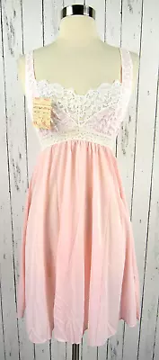 Vintage Olga NWT Sleeping Pretty Pink Nylon Lace Nightie Nightgown Sz 34 Small • $59