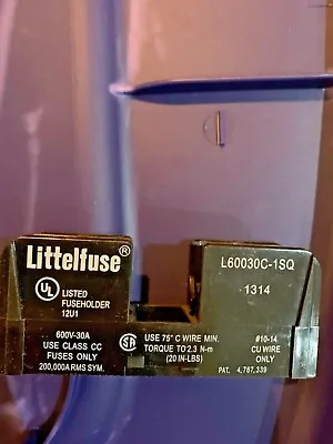 $9.99 • Buy Littelfuse L60030C1SQ L600 Series - 600V Fuse Block For UL Class CC/CD Fuses
